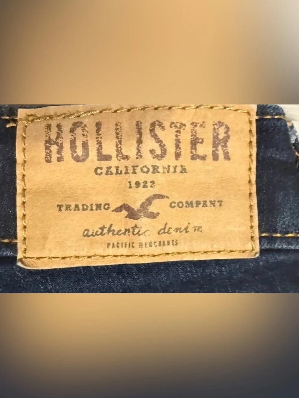Hollister Men's Indigo Skinny Jeans with Contrast Stitching
